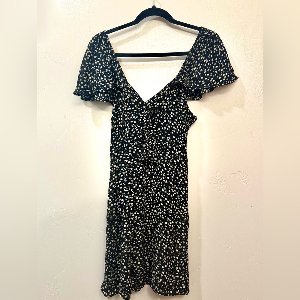Two Floral Black and White Dresses